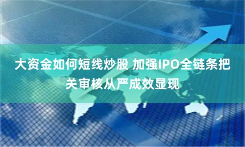 大资金如何短线炒股 加强IPO全链条把关审核从严成效显现